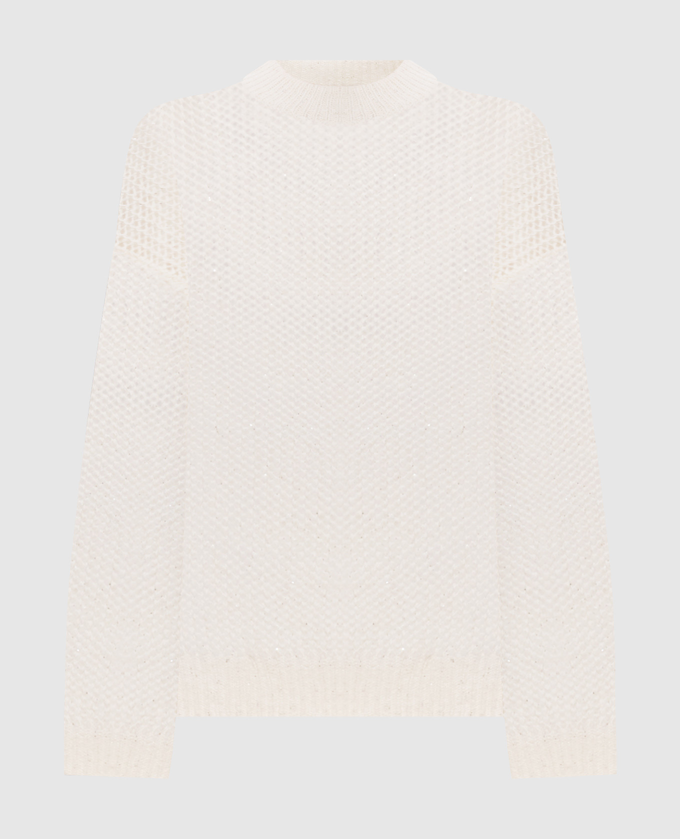 

Ivory openwork jumper with sequins Peserico, Beige