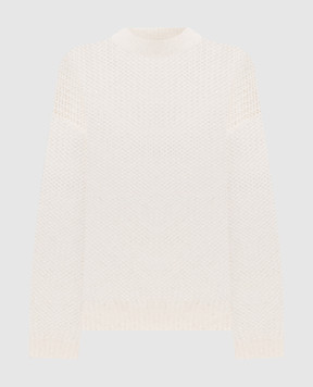 Peserico Ivory openwork jumper with sequins A99240F0509335
