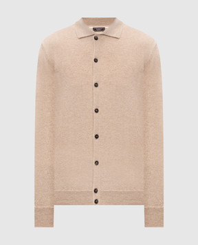 Peserico Beige wool and cashmere cardigan R59530F129V470