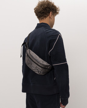 Off-White Grey logo pattern belt bag OWMNT03F26FB01