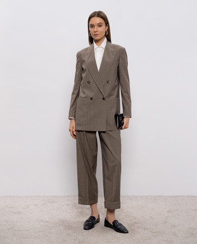 Max Mara MXMACCIAIO brown double-breasted wool jacket MXMACCIAIO