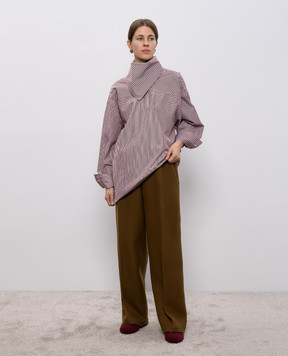 Ami Paris Burgundy striped blouse UTP801CO0133