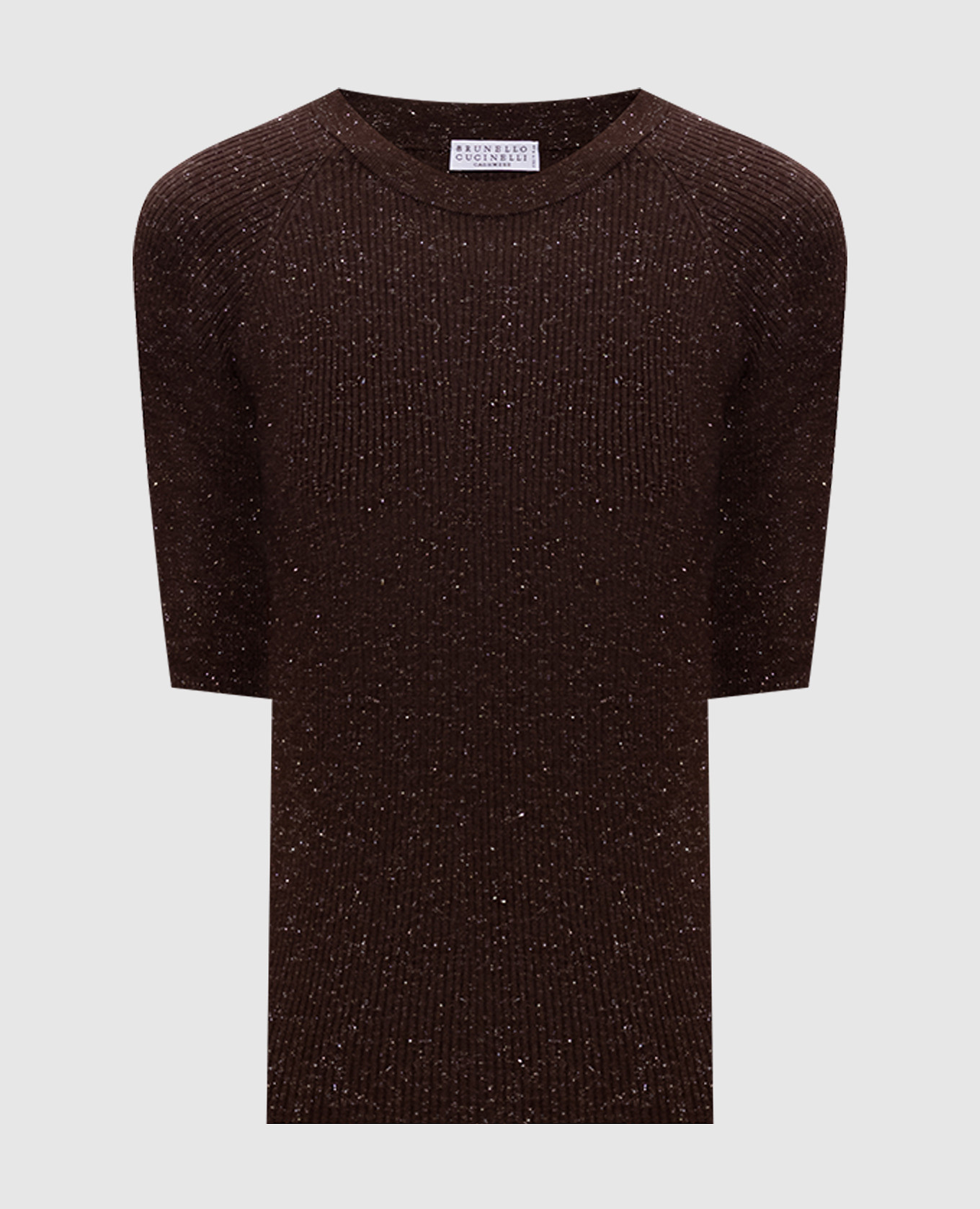 

Brown ribbed cashmere top Brunello Cucinelli