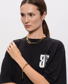 Off-White Gold Paperclip Bracelet OWOA131S26MET001