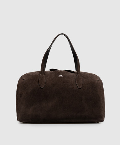 Brown suede tote bag