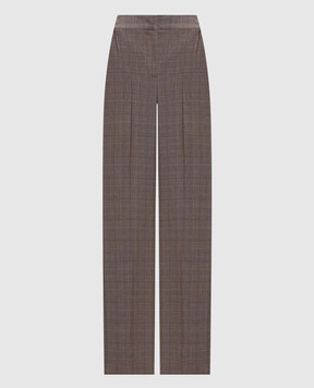 Twinset Beige checked wool pants 262TP2804