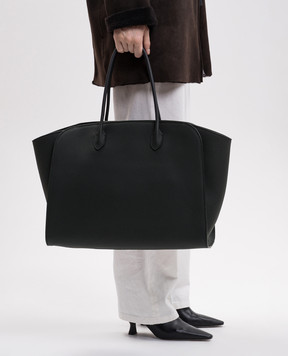 The Row Marlo black leather tote bag W1773L133