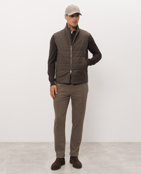 Bertolo Cashmere Brown wool and silk cardigan 902601000048