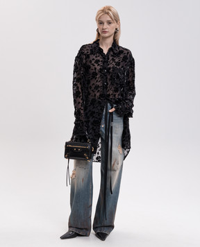 Ann Demeulemeester Elisabeth black blouse with silk B0010219FA749