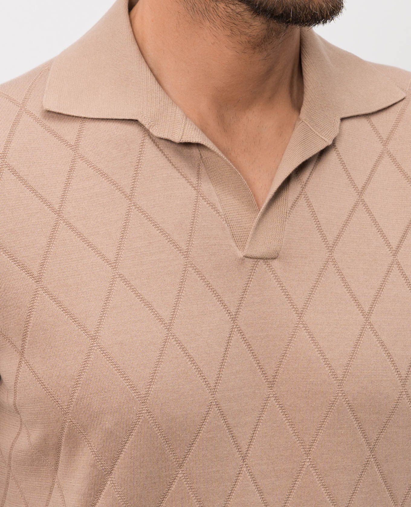 Brown polo shirt with geometric pattern Brunello Cucinelli 5