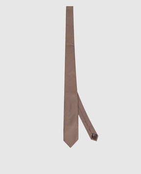 Canali Brown silk and wool patterned tie HJ0462418