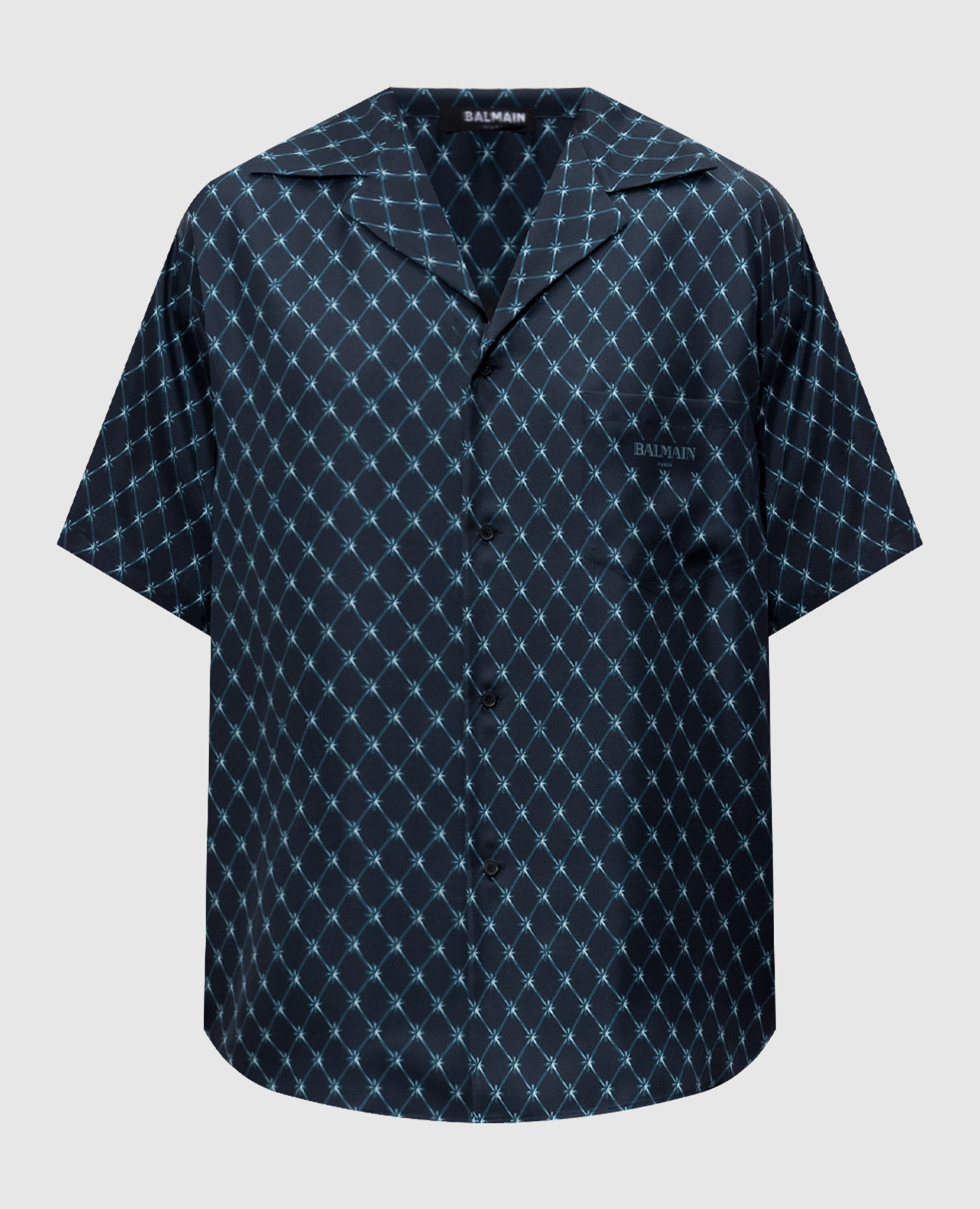 Blue silk shirt