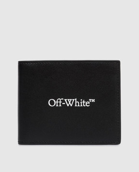 Off-White Black leather wallet with logo print OMNC085C99LEA001