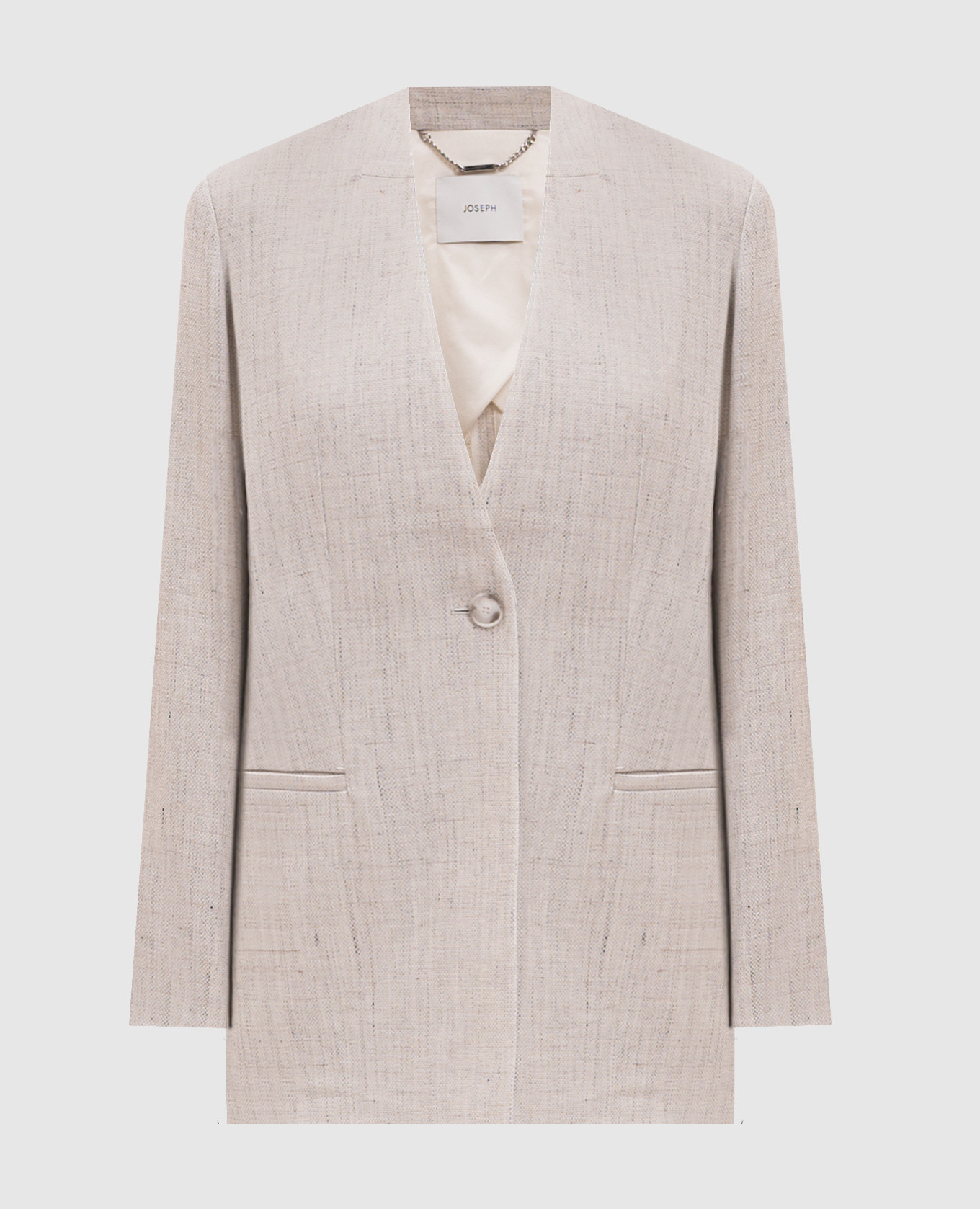 Grey Ferula jacket with linen