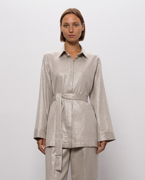 Peserico Beige blouse with lurex A06397A07007