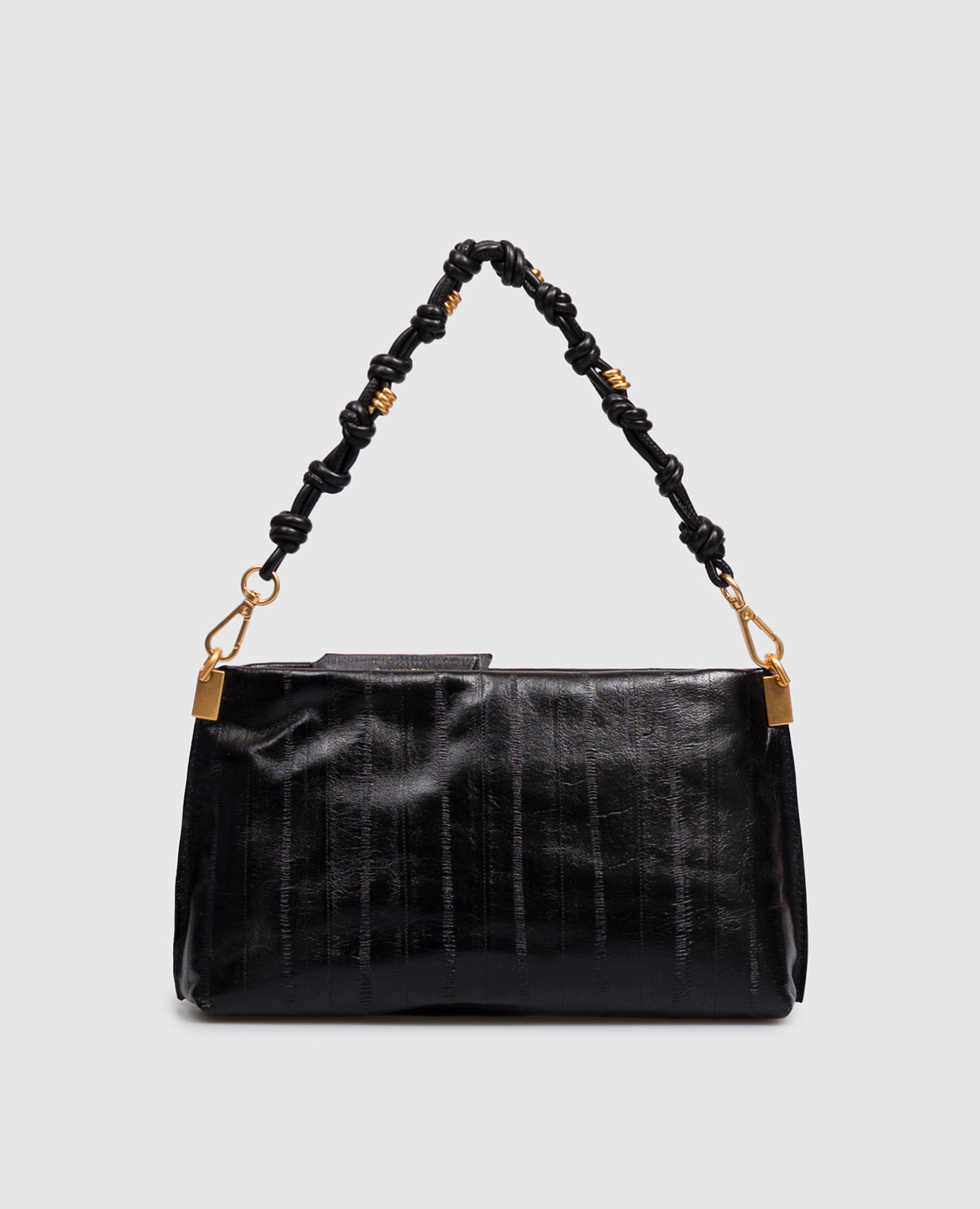 Black Leather Fanny Crossbody Bag