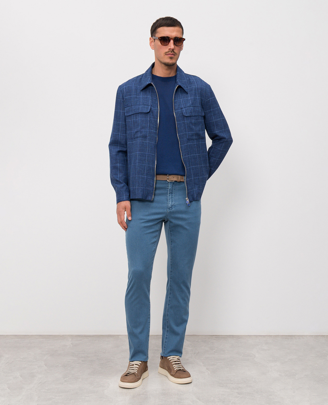 

Blue silk t-shirt Castangia dal 1850