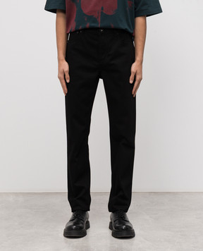 Alexander McQueen Black jeans with a patch 847587QYAAC