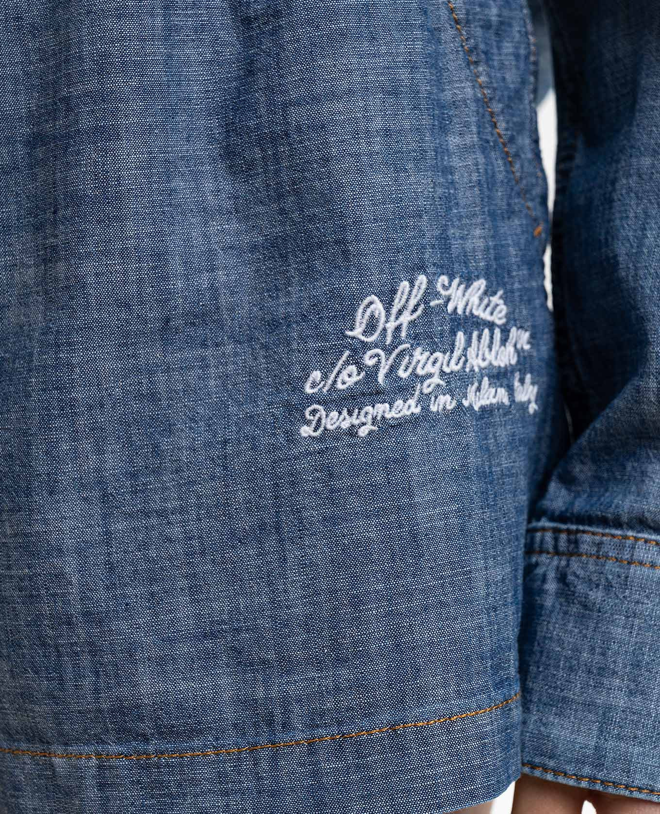 

Blue denim shorts with logo embroidery Off-White