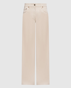 Valentino Beige flared jeans with logo patch 8B3DD21V9Y5