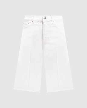 Toteme White denim shorts with logo patch 263WRB0382FB0083