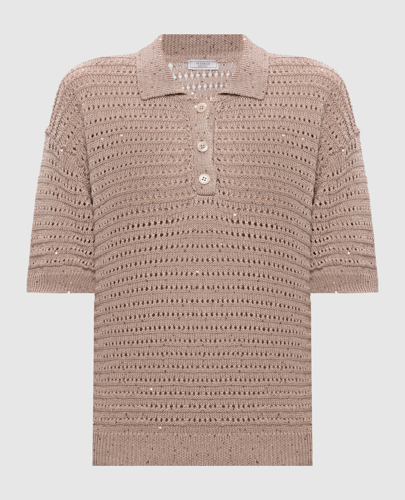 

Brown top with polo collar Peserico