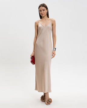 Allude Beige silk maxi dress 26284004