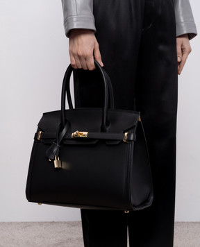 Gianni Notaro Black leather satchel bag 253RUGAORO