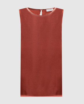 Peserico Terracotta silk top A08893D02372
