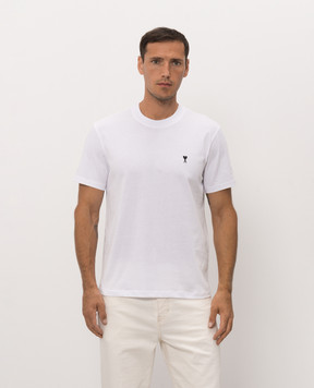 Ami Paris White T-shirt with embroidery HTS346724