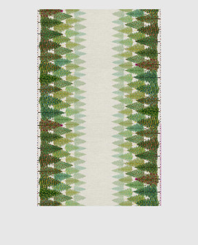 TESSITURA TOSCANA TELERIE Gray FAIRY TREES linen tablecloth NT210120080037