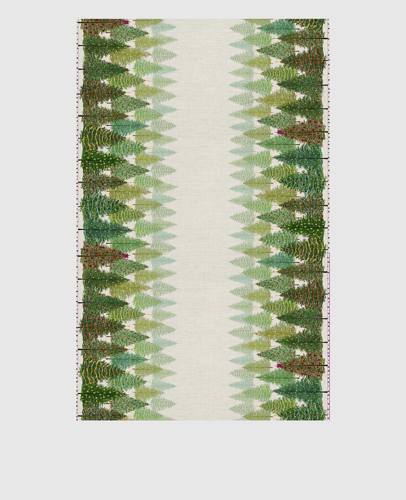 

Gray FAIRY TREES linen tablecloth TESSITURA TOSCANA TELERIE, Grey