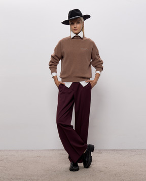Peserico Brown wool, silk and cashmere sweater S99994F12K09283