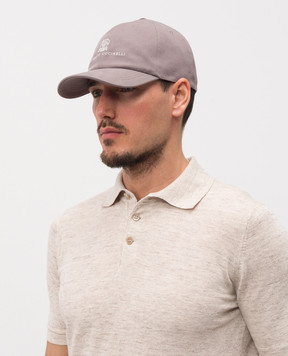 Brunello Cucinelli Brown cap with logo M252D9850