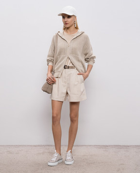 Brunello Cucinelli Beige silk blouse with chain M0C59DZ310