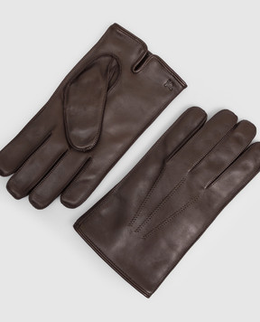 ISAIA Brown leather gloves GUA076PLG16