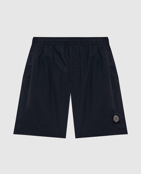 Stone Island Navy swim shorts with logo patch L1S15B100B09S0046