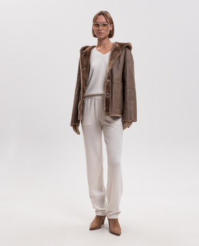 Simonetta Ravizza Brown double-sided sheepskin coat David F06JA442H21