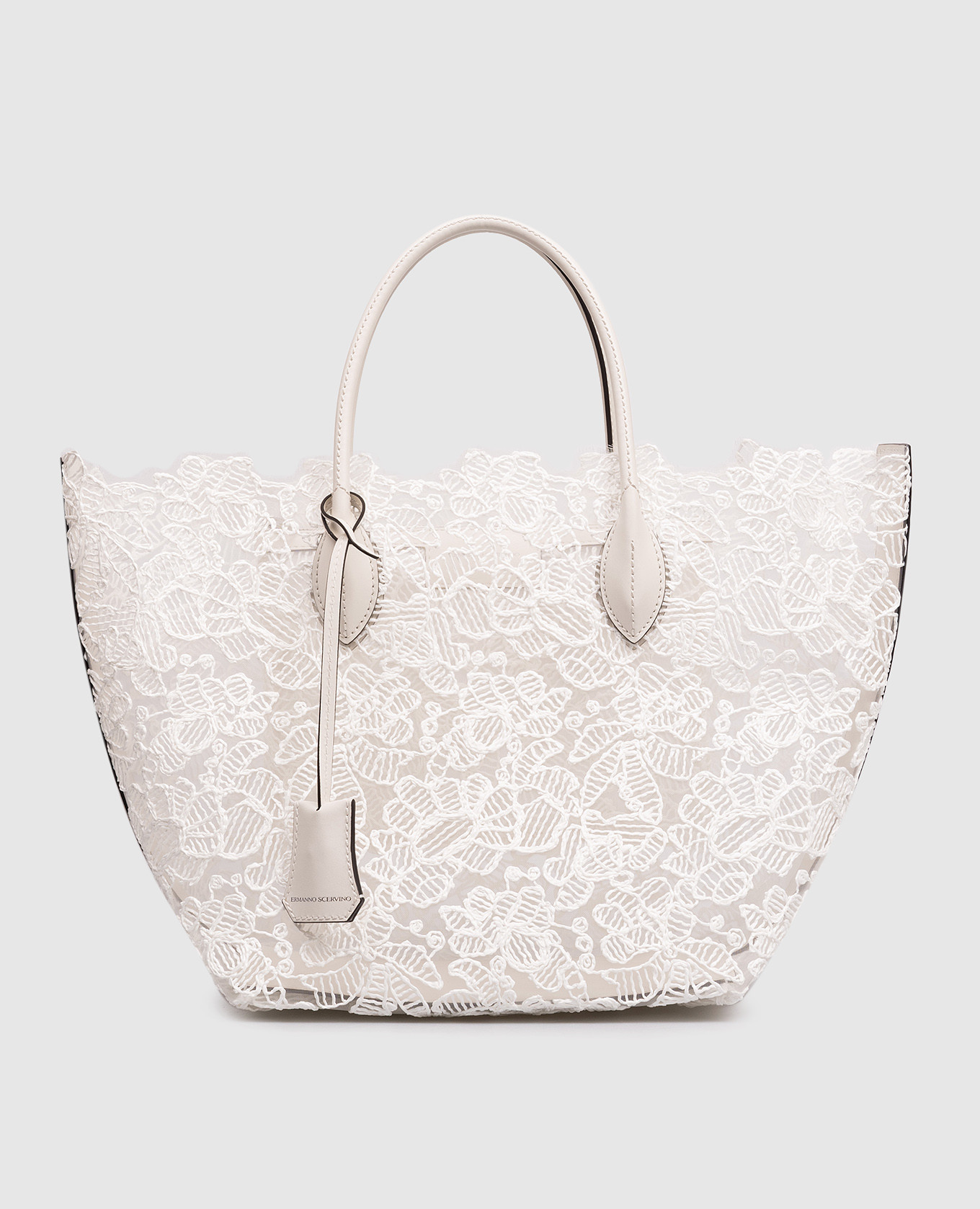 

White tote bag with floral pattern Ermanno Scervino