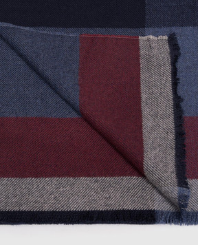 Brunello Cucinelli Blue wool and cashmere scarf MSC666AG