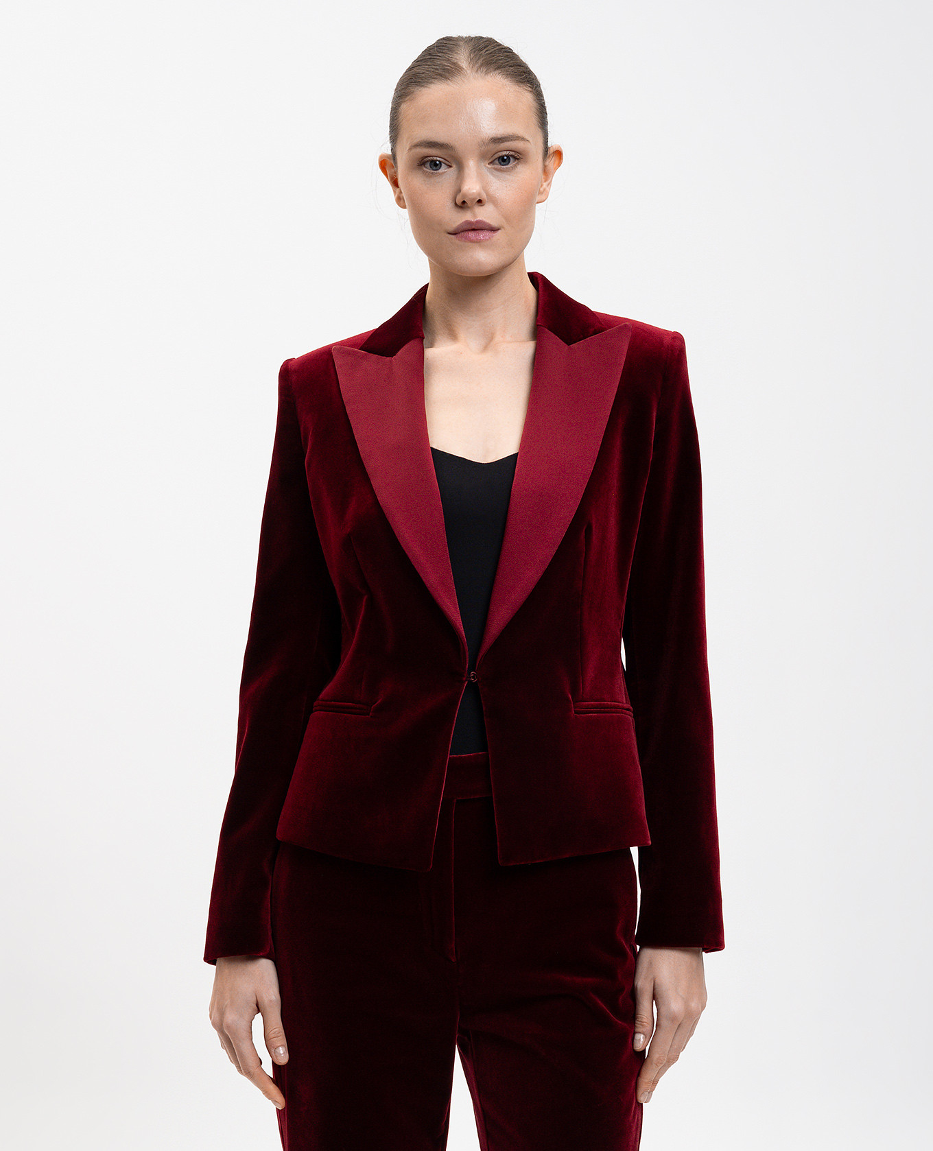 Red velvet jacket Eolie Max Mara 3