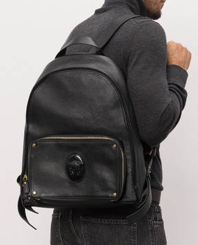 Versace Black leather Lou backpack 10243601A18107