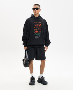 Vetements Black hoodie 7 Sins ME76HD195BX