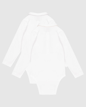 Brunello Cucinelli Children's white set of two bodysuits with logo print BB051TU12R