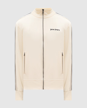 Palm Angels Ivory sports jacket with logo embroidery PMBD058S26FAB001