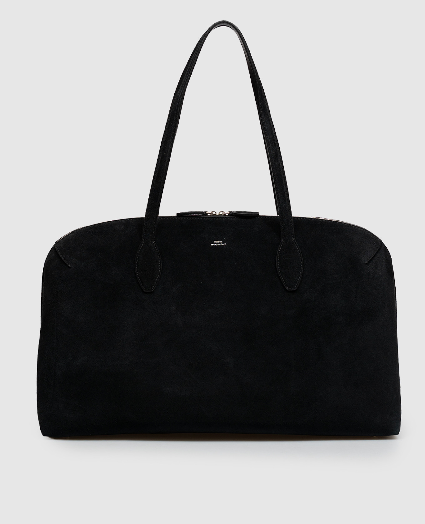 Black suede tote bag