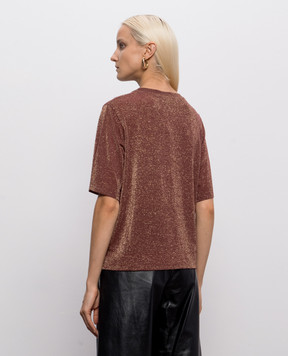 Momoni Iora brown lurex t-shirt MOTS00156MO