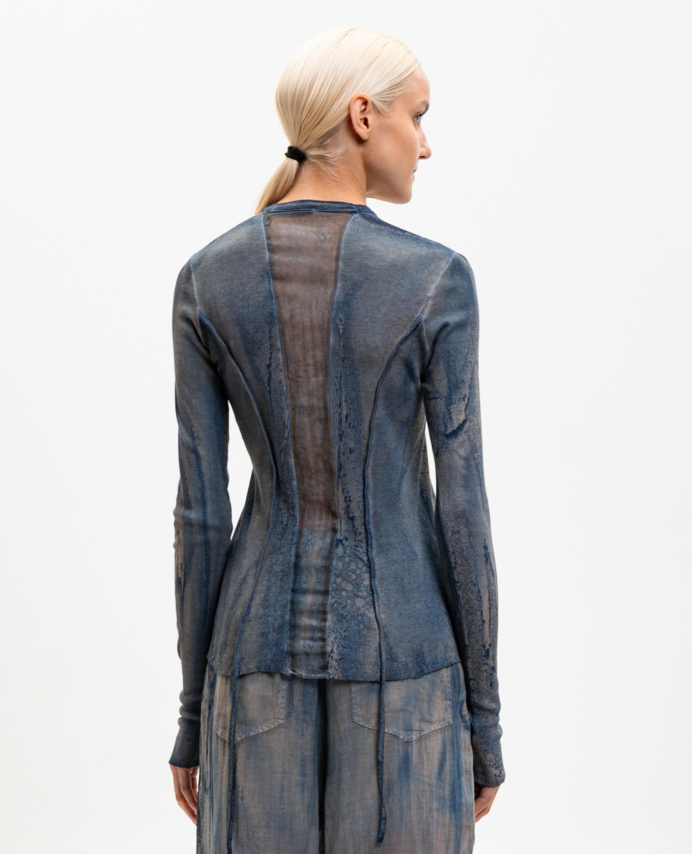 Blue cardigan with silk Masnada 4