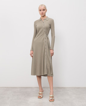 Max & Co GETTITO shirt dress in khaki rib MCOGETTITO