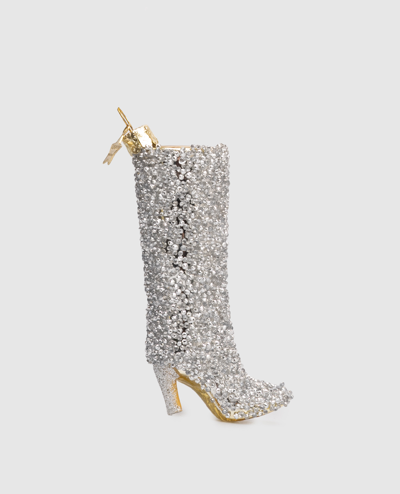 

Silver Christmas tree toy Boot with crystals Vondels